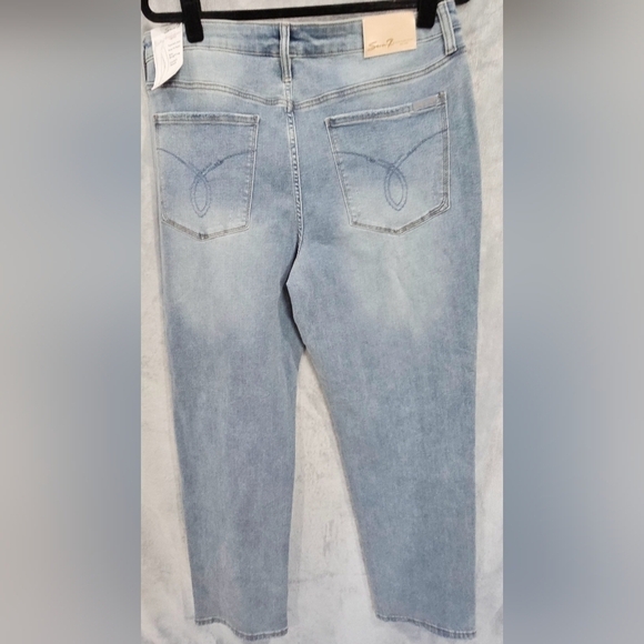 Seven7 High Rise Vintage Straight Distressed Jeans Size 14 New With Tags - Picture 2 of 12